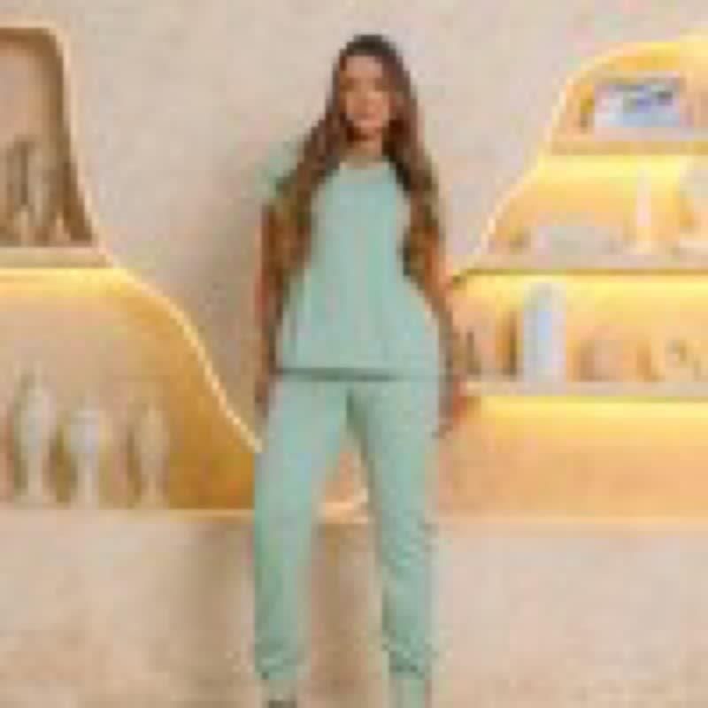 Conjunto Feminino Scrub Acinturado Pijama Hospitalar Gabardine Elastano