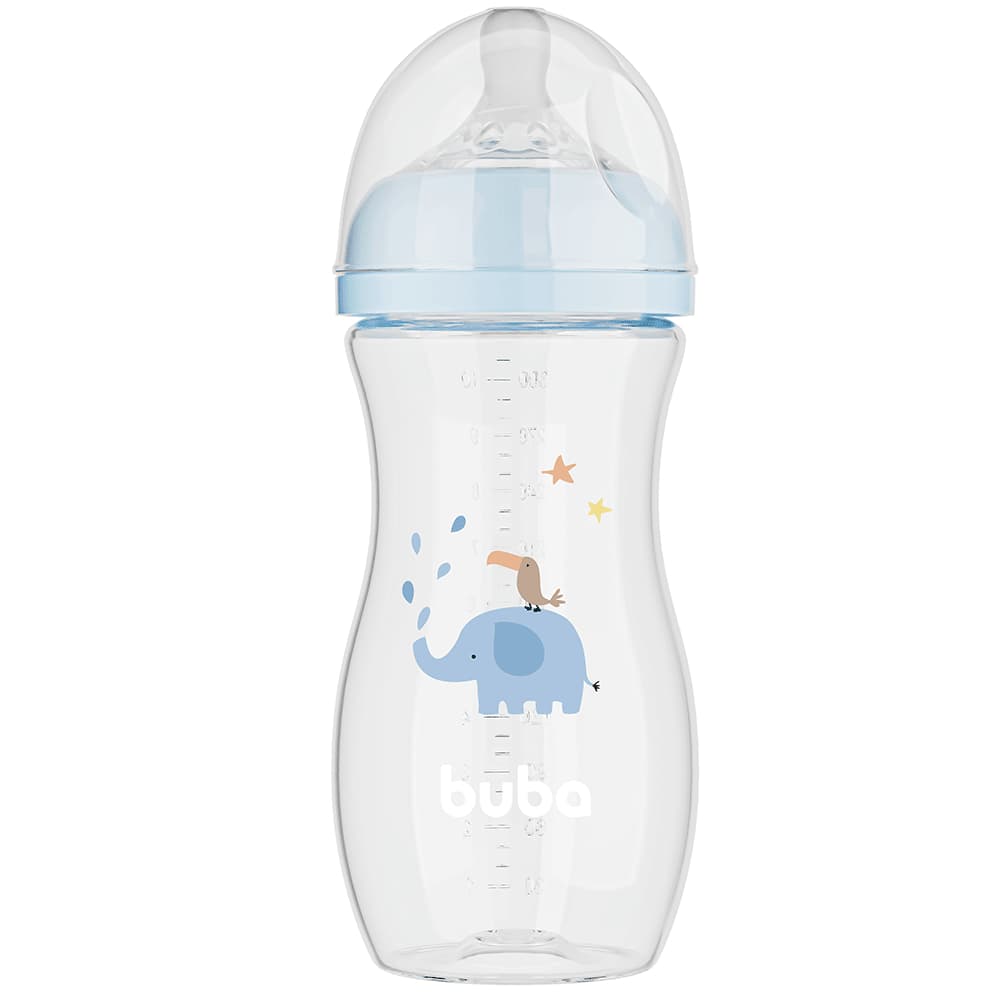 Mamadeira Easy Flow Elefante Azul 330ml - Buba