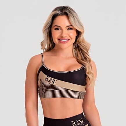 Top Feminino de Academia Alta Sustentação com Forro Duplo Zero Transparência IPIRANGA - LAONEFIT