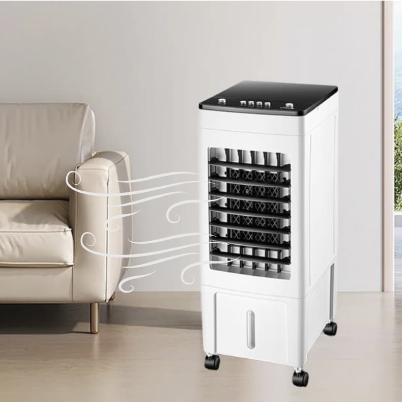 Climatizador Portátil Evaporativo – 3 Velocidades Ventilador Torre Duplo com Umidificador 9L