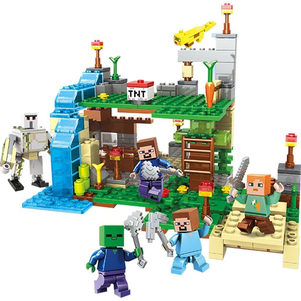 Blocos de construção 358 Peças brinquedo de montar Base vila minifiguras crianças