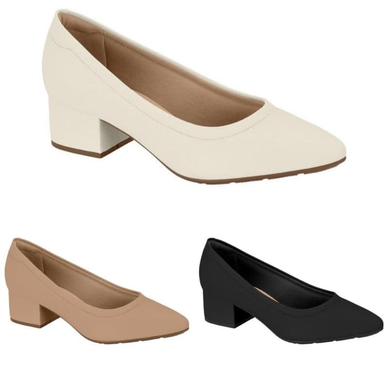 Sapato Scarpin feminino Ortopédico Modare Salto Grosso 7340123