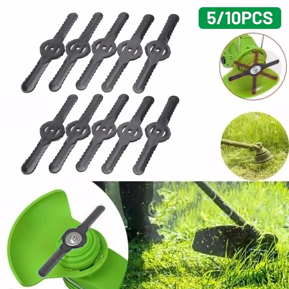 Kit 10 Peças Lâminas de Plástico Para Roçadeira Cortador Aparador De Grama