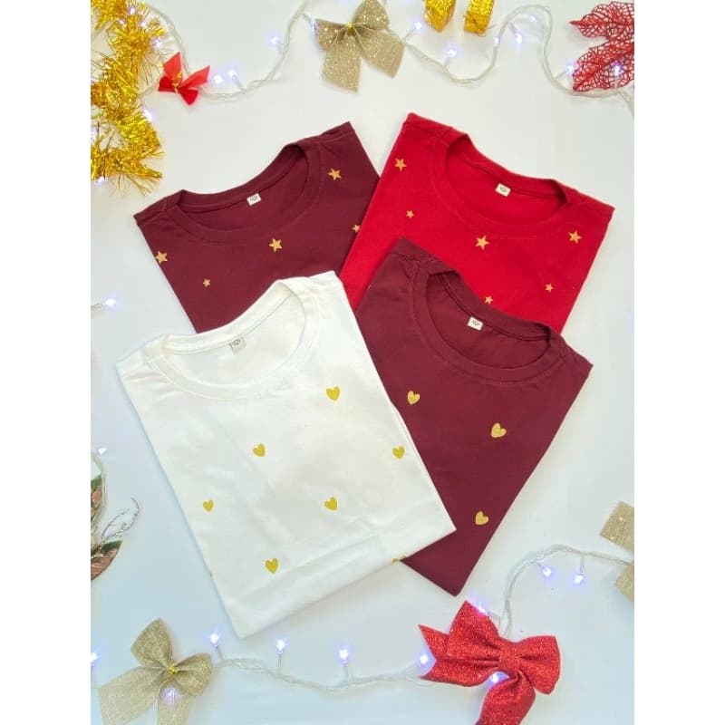 T-shirt Feminina Poá de Corações / Blusa em Algodão