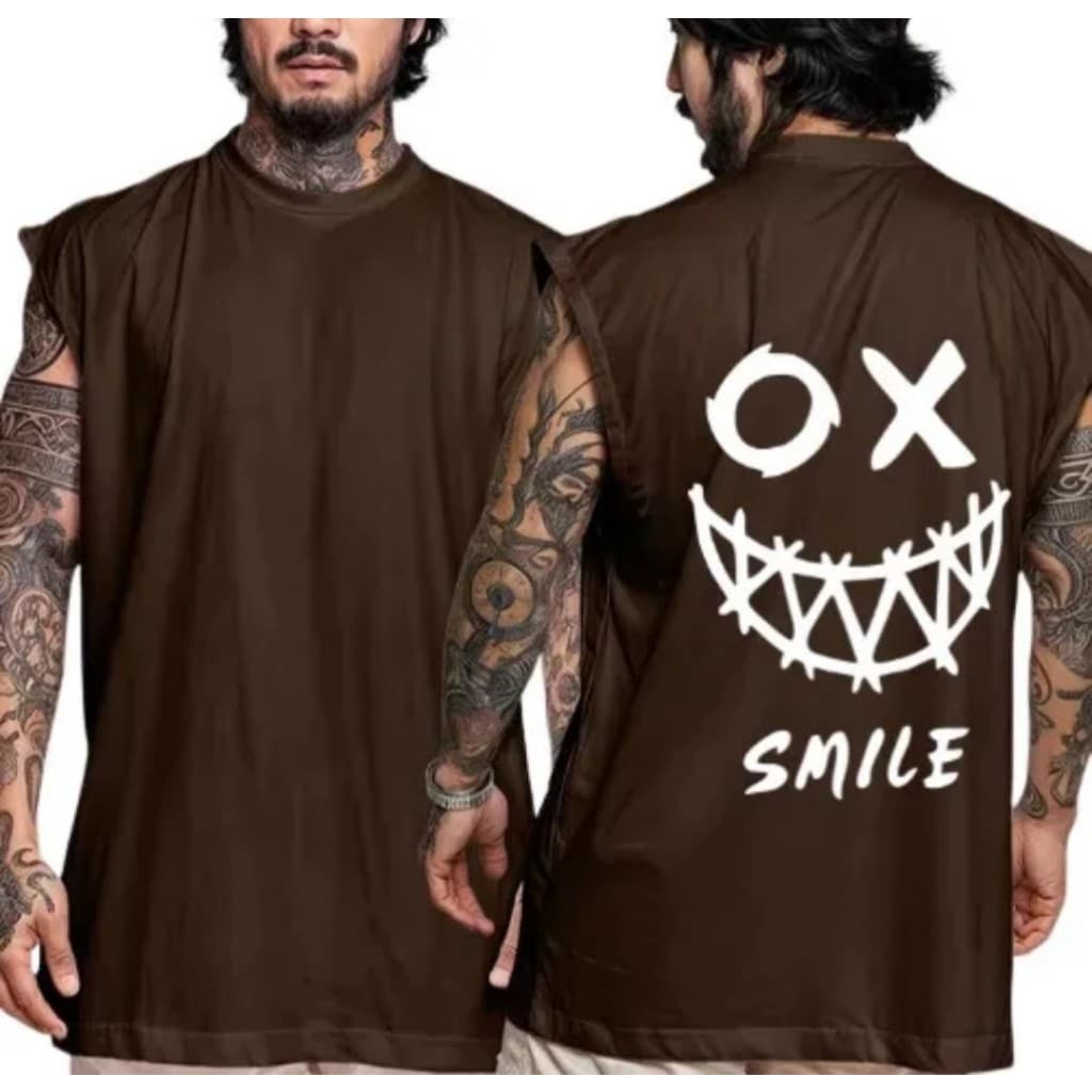 Camiseta Regata Oversized Conforto e Liberdade nos Movimentos Machão Presente Natal 100% Algodão Treino