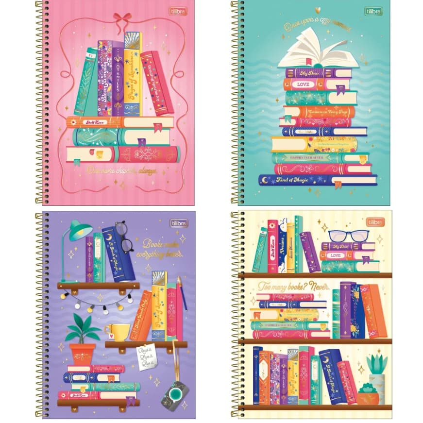 Caderno Universitário 10Matérias Bookland 160Folhas Tilibra