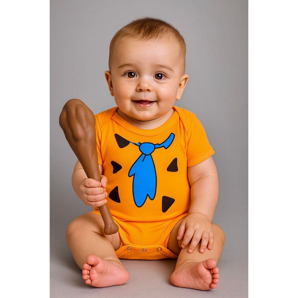 Body Fred Flintstones Body Mesversario Flintstones Fantasia Flintstones Bebe Body Temático Fred Body Desenho Animado