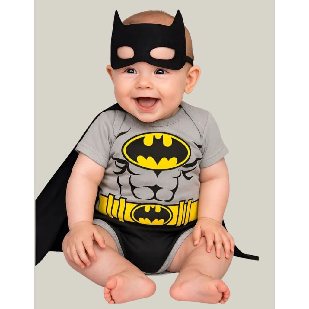 Body Tematico Batman Festa Menino Bebê menina Mesversário Bodie Promoção Barato Personagem Infantil