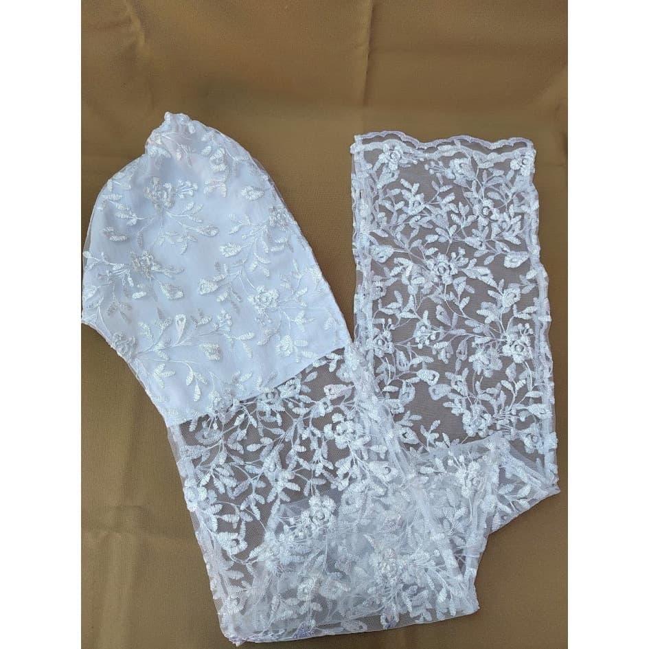 Turbante/Pano de Cabeça Umbanda/Candomblé Branco de Tule 2