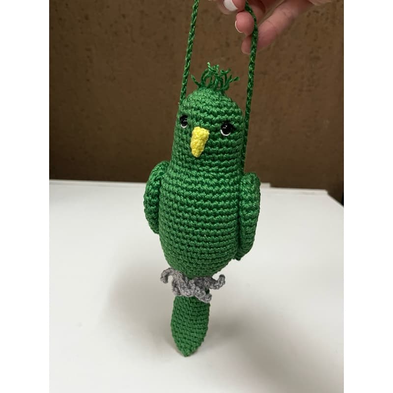 PRONTA ENTREGA Maritaca em Crochê Amigurumi Pelúcia Brinquedo Passarinho Verde Ave Papagaio