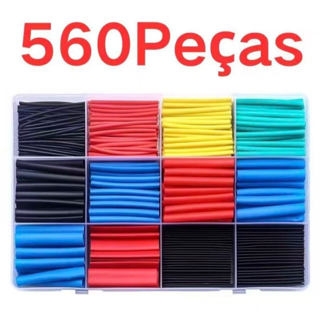 Kit 328 560 Peças Tubo Termo Retrátil  Colorido Emendar Isolar Fios Cabos