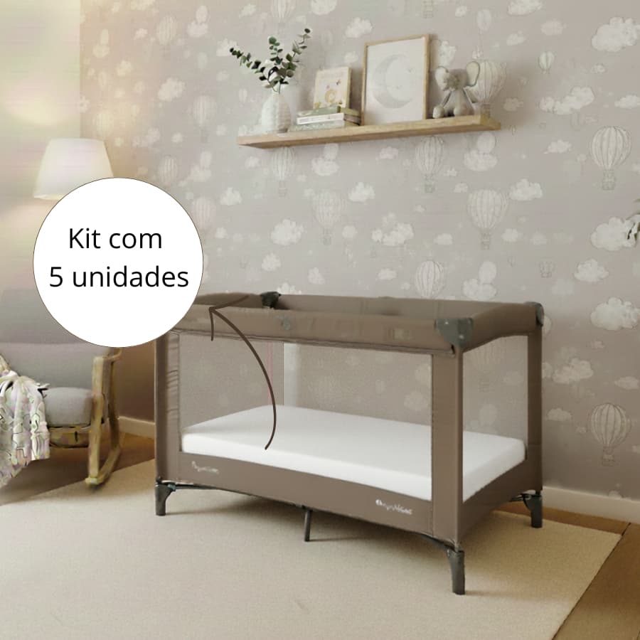Kit 5 Lençóis Chiqueirinho 100x75cm com Elástico Quarto de Bebê Percal 400 fios