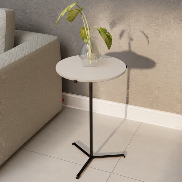 Mesinha Lateral Apoio de Canto Slim 60x35cm Pé em Aço Industrial