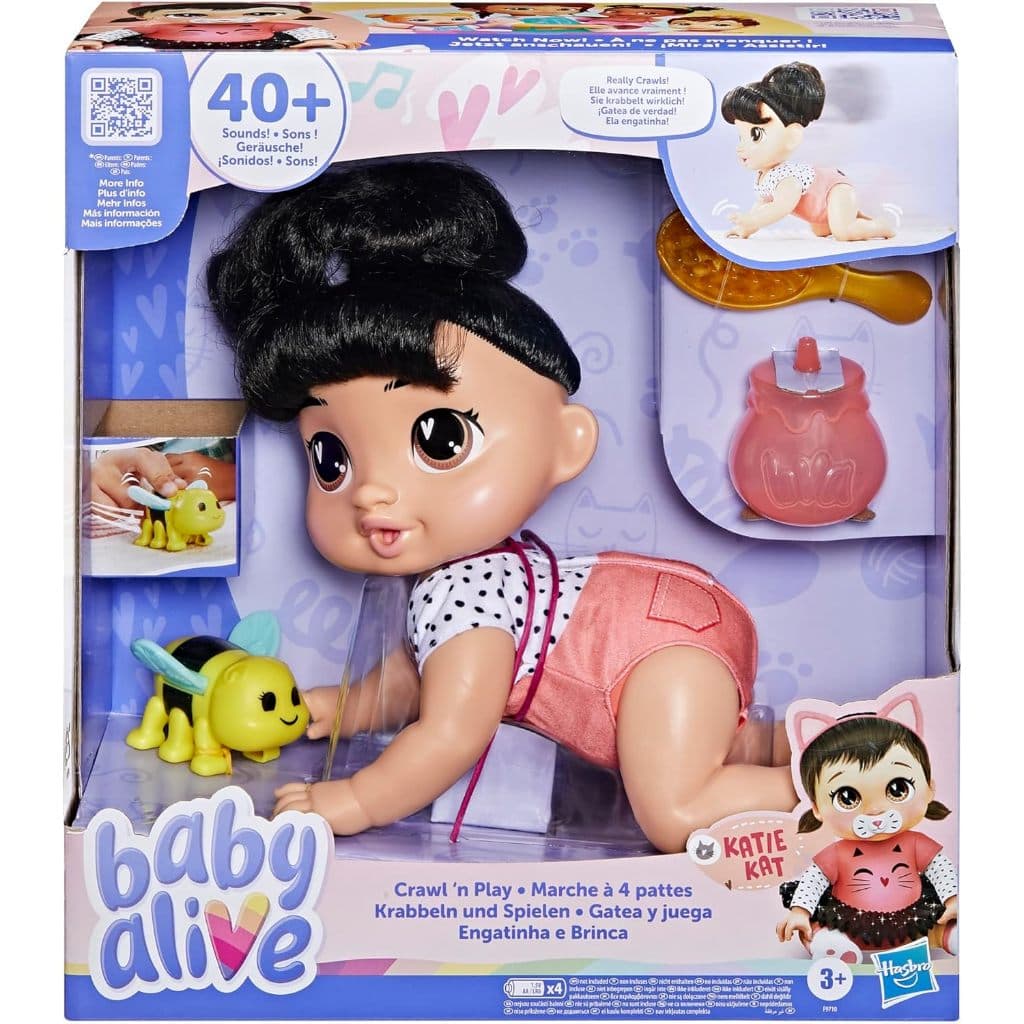 Boneca Baby Alive Engatinha Morena Katie Kat Hasbro