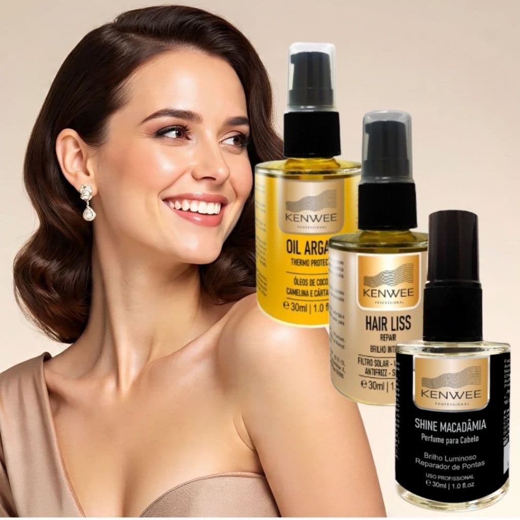 Perfumes de Cabelo (Hair Liss - Óleo de Argán ou Shine Macadâmia) Tres Opções à Sua Escolha