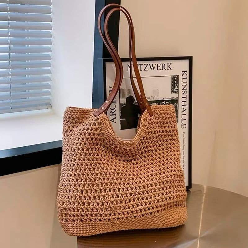 Bolsa Ombro Artesanal Crochê Moda Casual