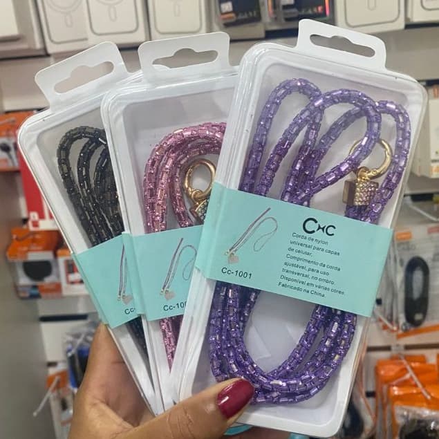 Cordão Para Celular Com Brilhos de Cristal Anti-perda
