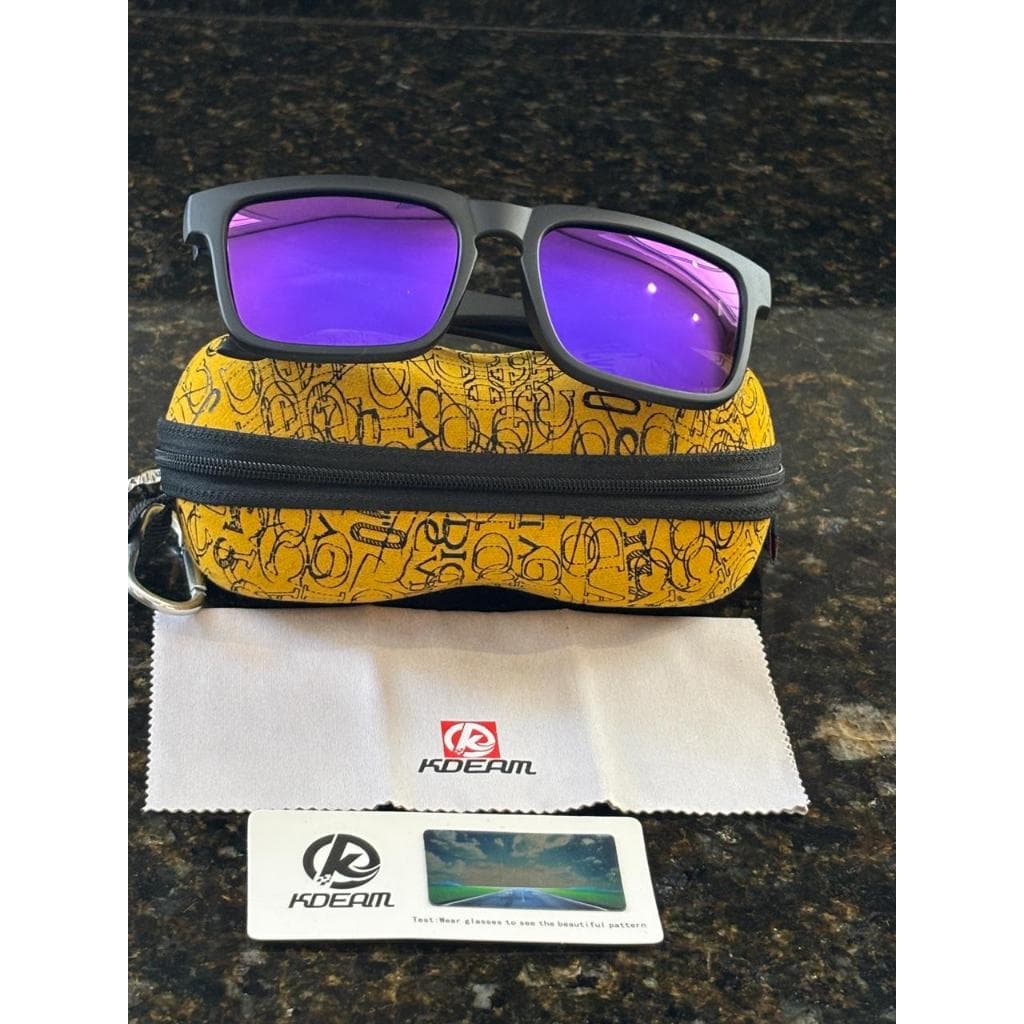 Óculos De Sol Kdeam Original Esportivo Surf Skate Polarizado com Proteção UV400~Cor Branco estiliado e Lente Preto
