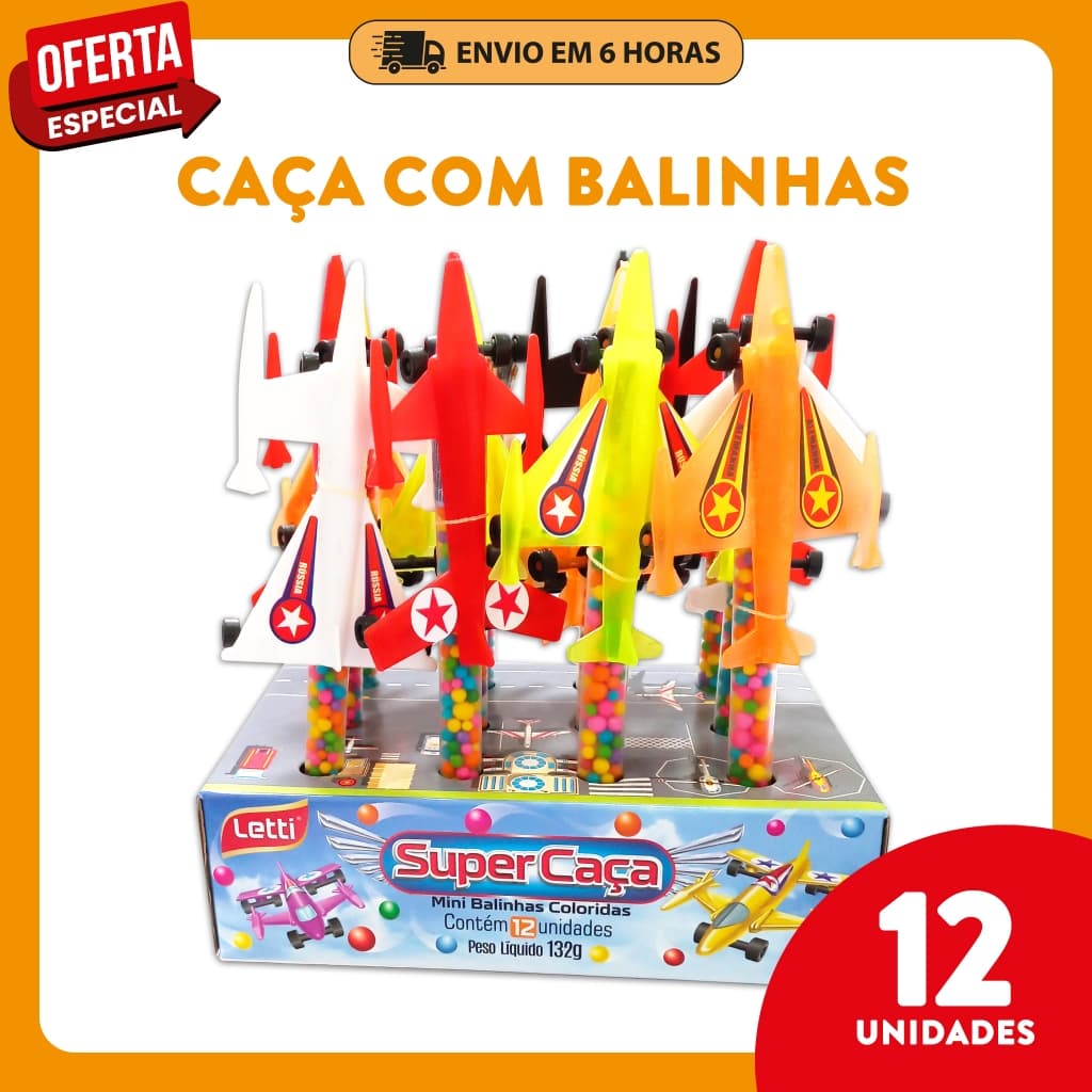 Super Caça com Frutitos Balinhas – 12 Unid – Lembrancinha, Sacolinhas Surpresa e Brinquedos de Natal