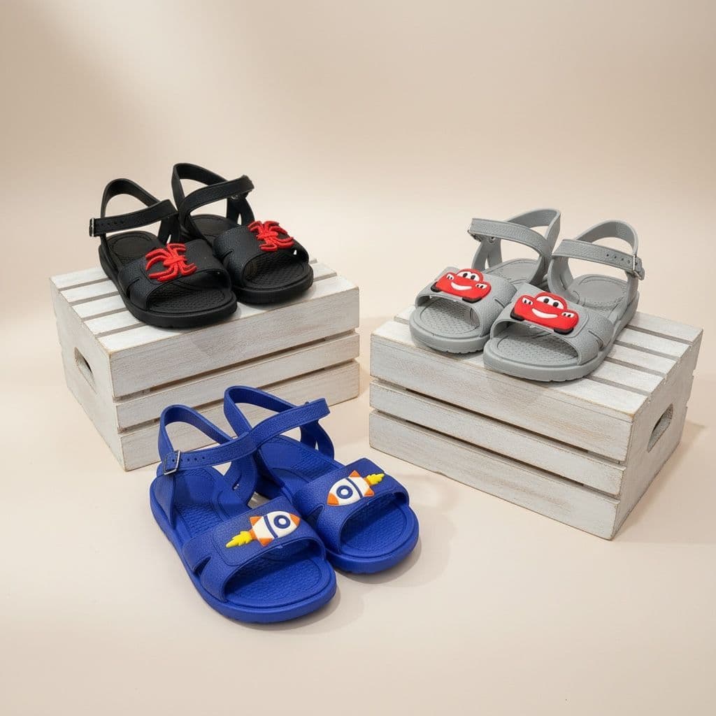 Kit 3 Pares Sandália Papete Infantil Menino Emborrachados - Sandália Papete Masculino Antiderrapante, Macia Confortável