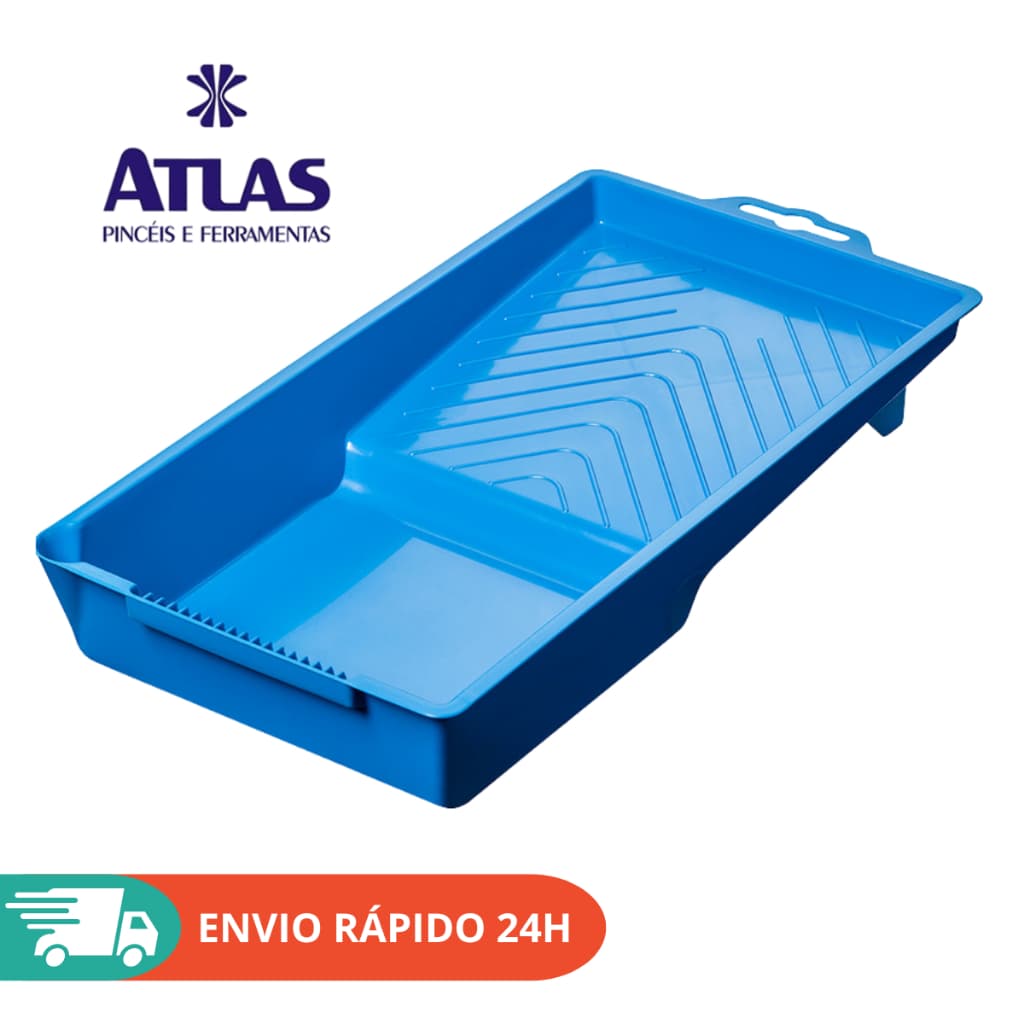 Bandeja para Pintura Plástica Azul 250 ml Atlas AT1412A – Compacta e Resistente