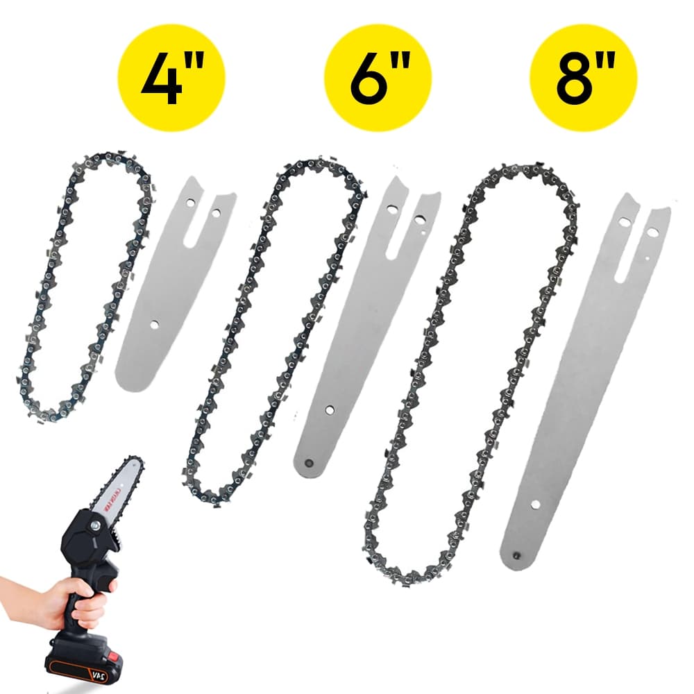 Sabre + Corrente de Motosserra Elétrica 8 / 6 / 4 Polegadas Lâmina de Reposição 1/4"