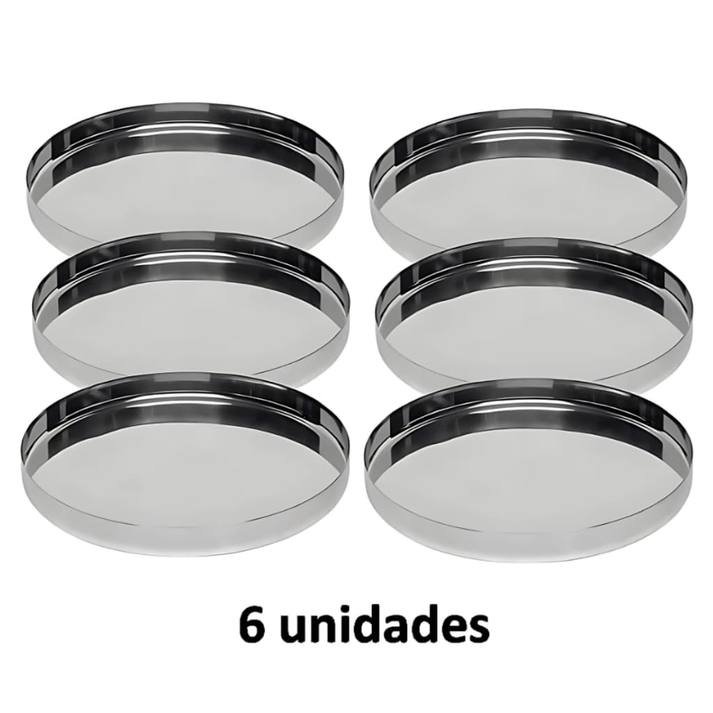 Kit 6 Formas Mini Pizza Brotinho Em Flandres 11cm