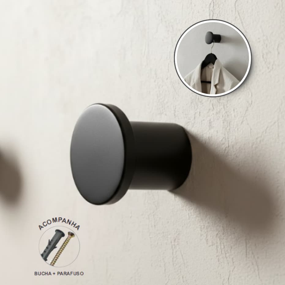 Suporte Espelho Adnet Aluminio Preto