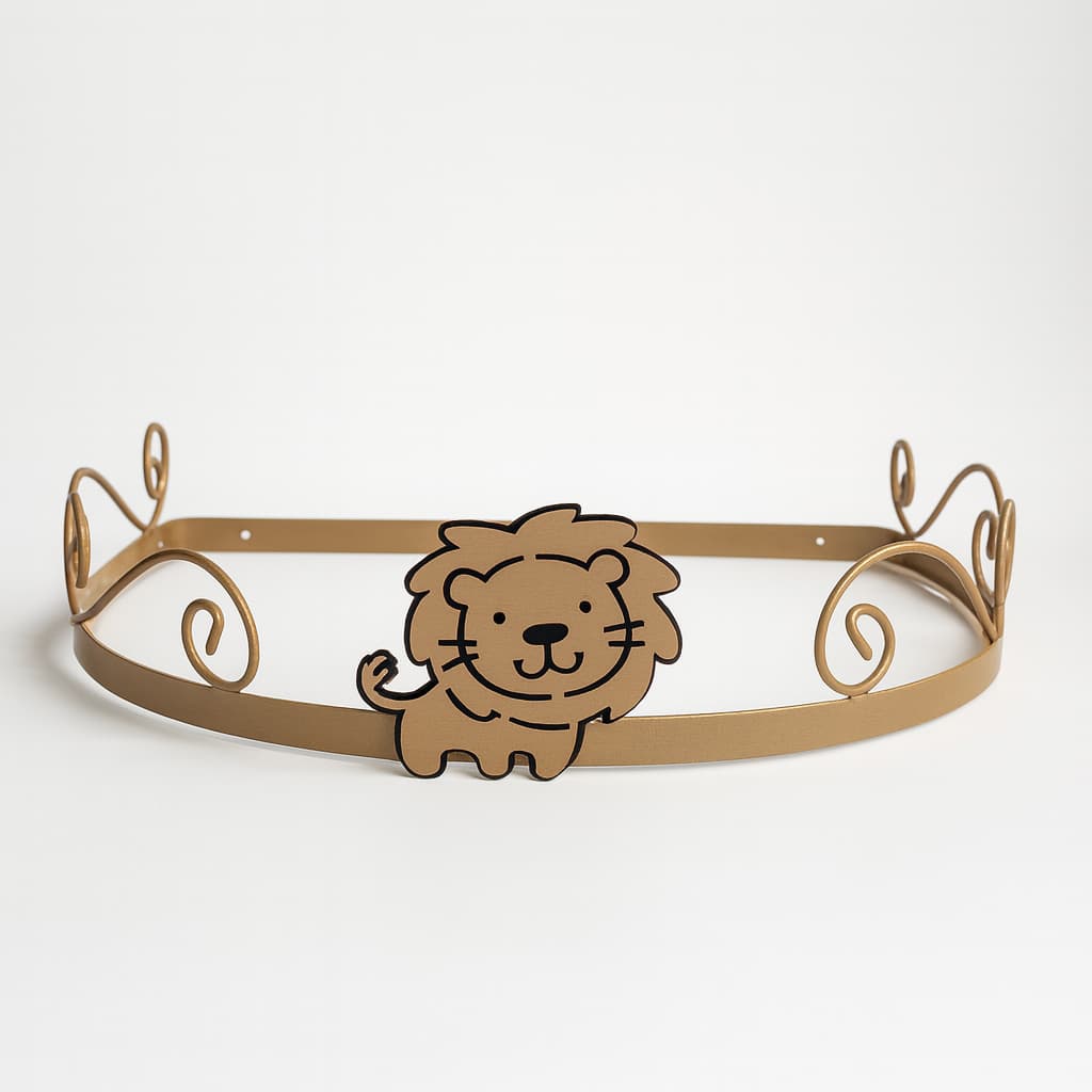 Suporte Mosquiteiro De Parede Dourado Dossel Leao Safari