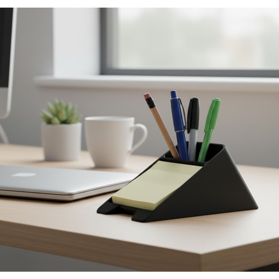 Porta-canetas e porta post-it 2 em 1 para mesa de trabalho home office escritório estudos