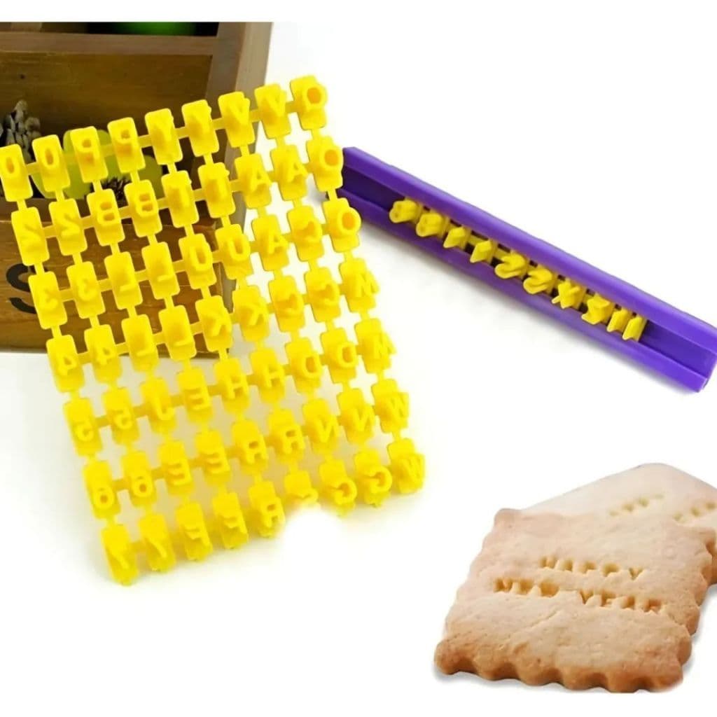 Carimbo Mini Marcador Numero Letra Pasta Americana Biscoito