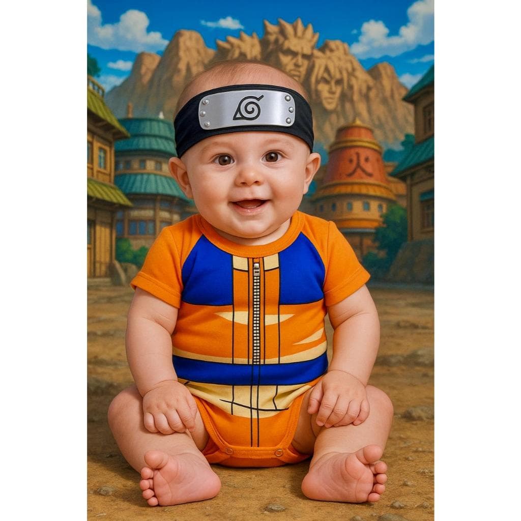 Body Naruto Mesversario Body Temático Mesversario Naruto Body Anime Fantasia Bebe Menino Roupa Cosplay Bebe Body Bebe