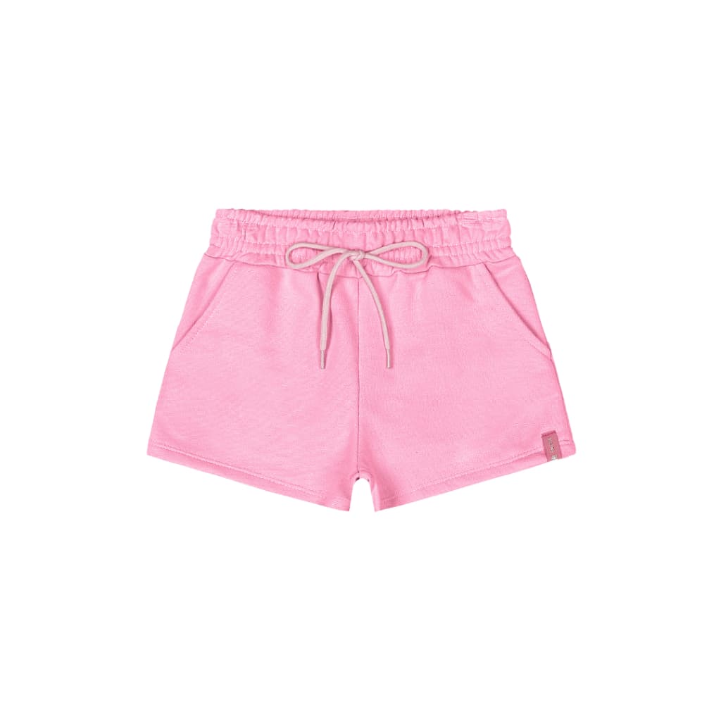 Shorts Infantil de Moletom na Cor Rosa - com cordão para ajustar | Marca Quimby