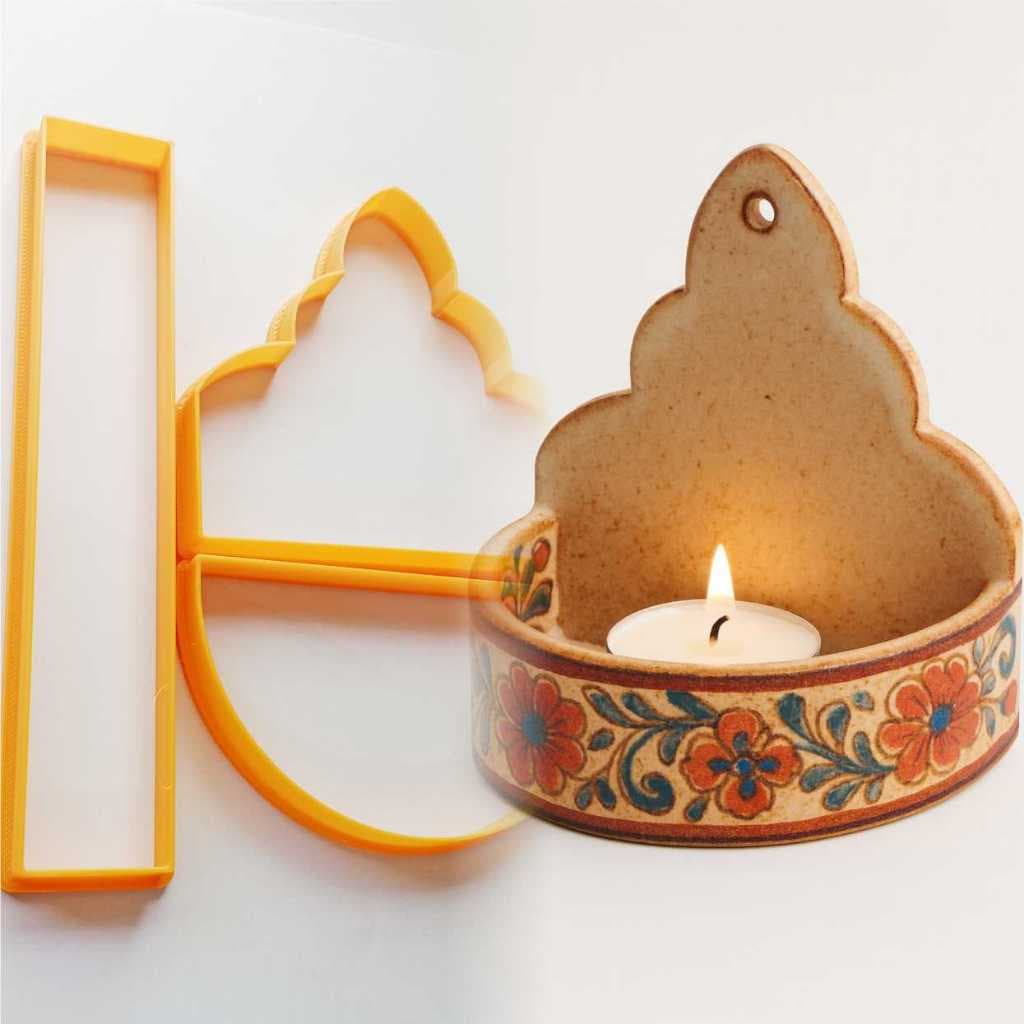 Molde cerâmica argila polymer clay castiçal parede velas Rechaud aromáticas