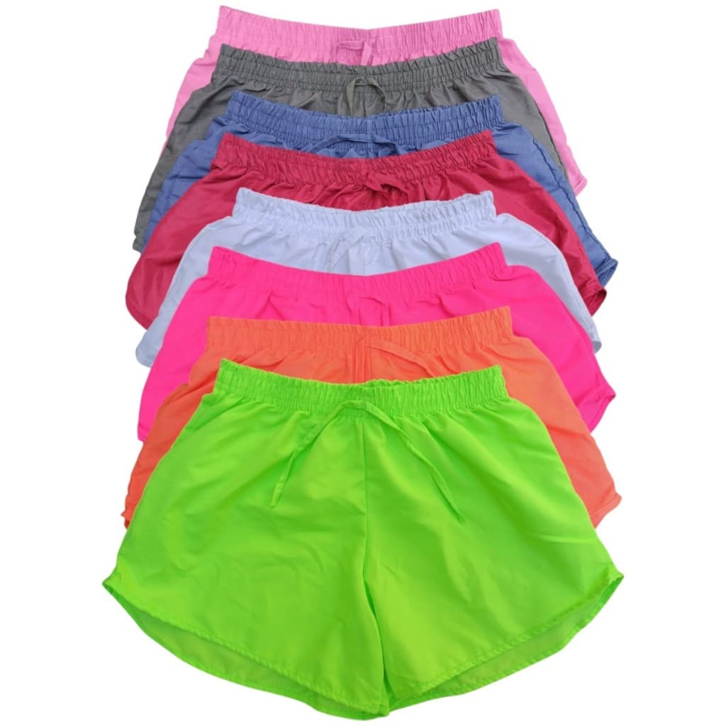 Kit 2 Shorts Tactel Infantil Juvenil Menina Moda Praia Tecido Leve Clube e Parque