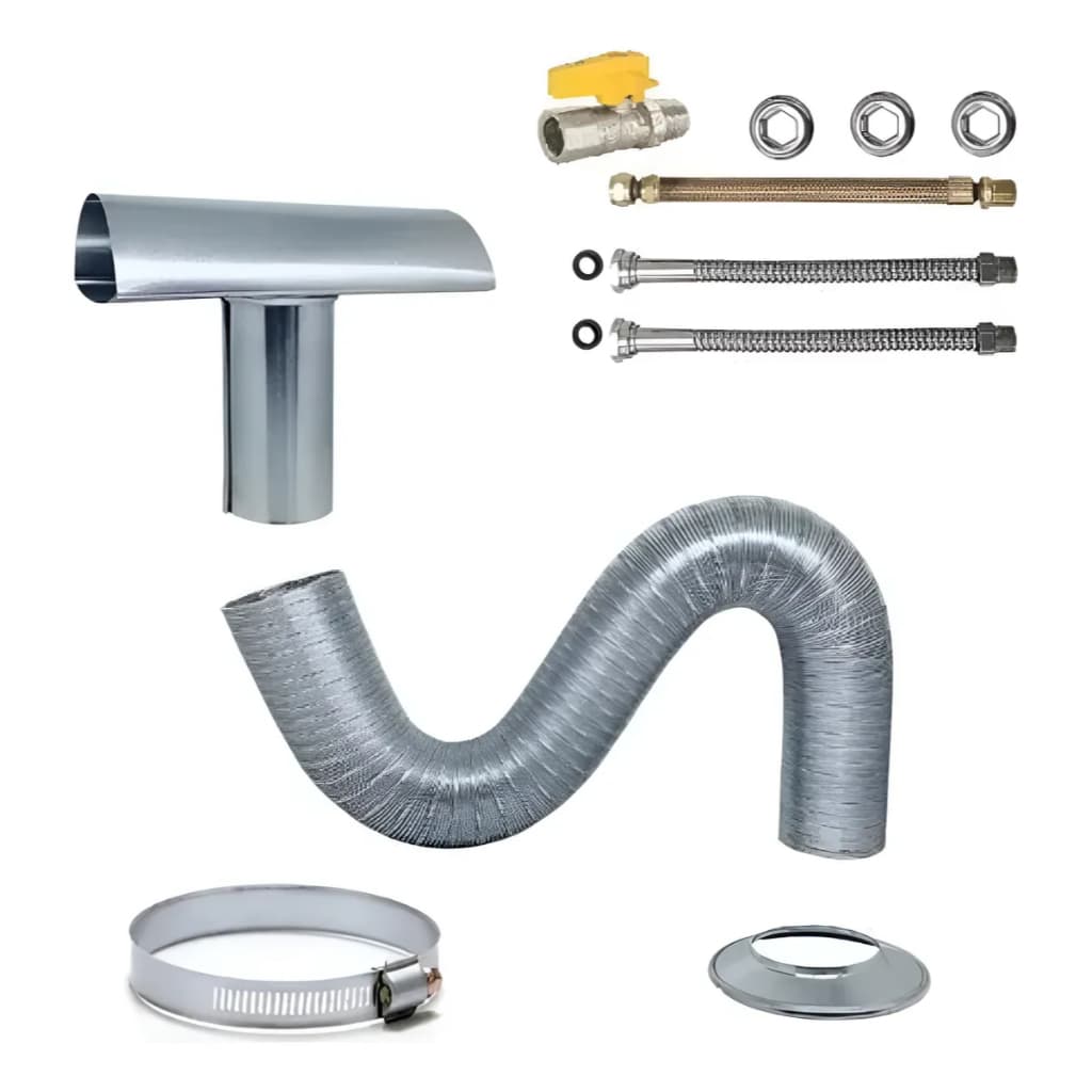 Kit Instalação Aquecedor A Gás Com Duto E Chaminé 60mm + Flexiveis