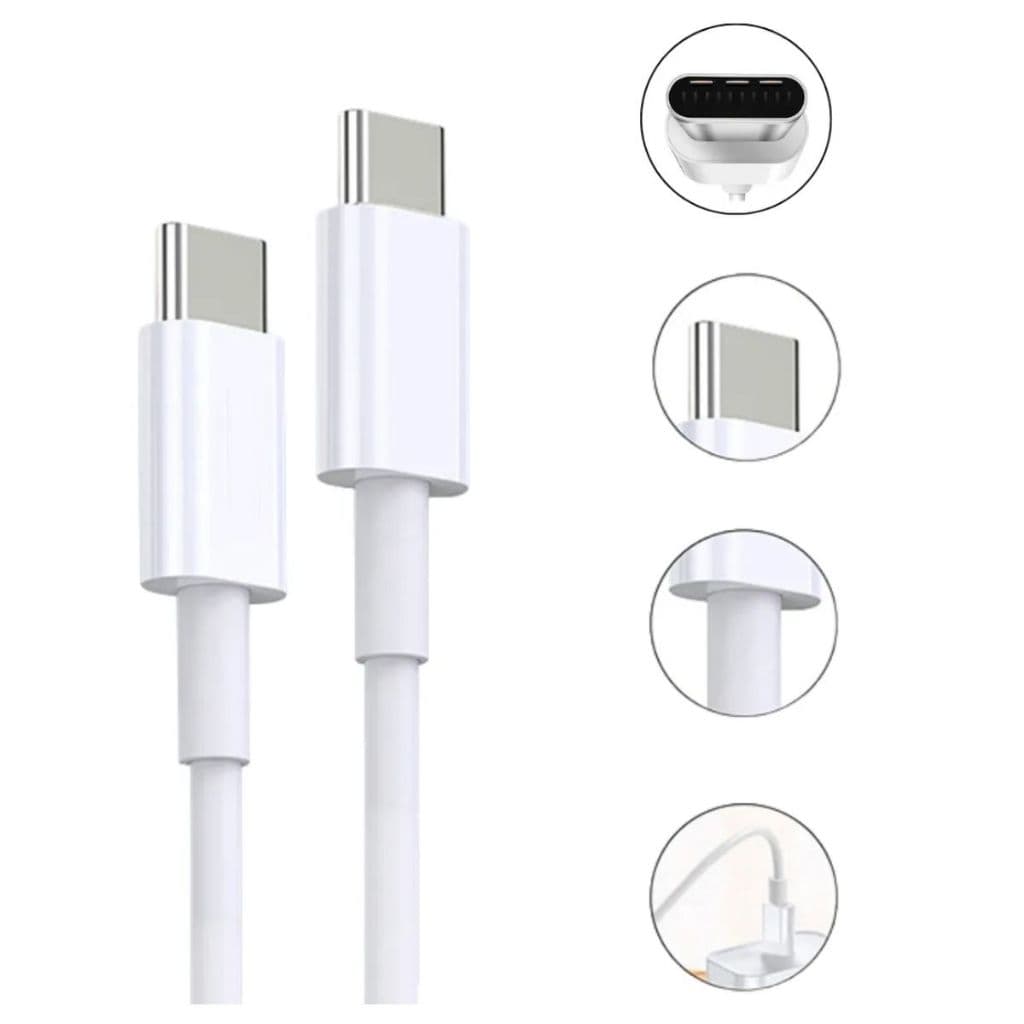 Cabo Carregador Usb-c Para Tipo C Turbo Rápido 60w 3 Metros Branco