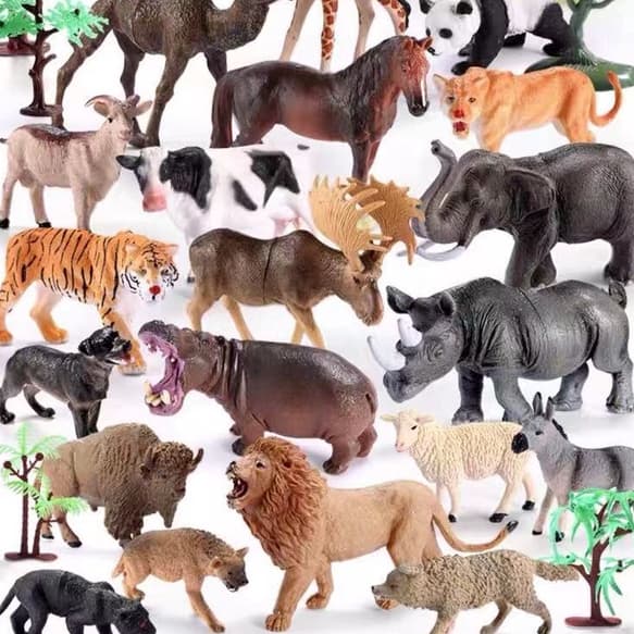 BRINQUEDO DE BORRACHA KIT ANIMAIS SELVAGENS