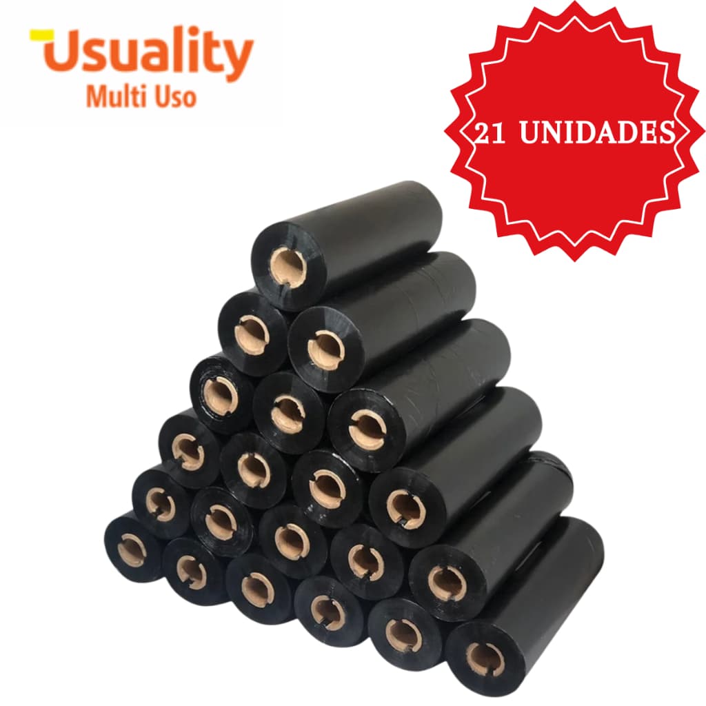 Ribbon 110x74 Cera Etiqueta 21 Unidades Papel Codigo Barras Impressão Termica Preço Supermercado