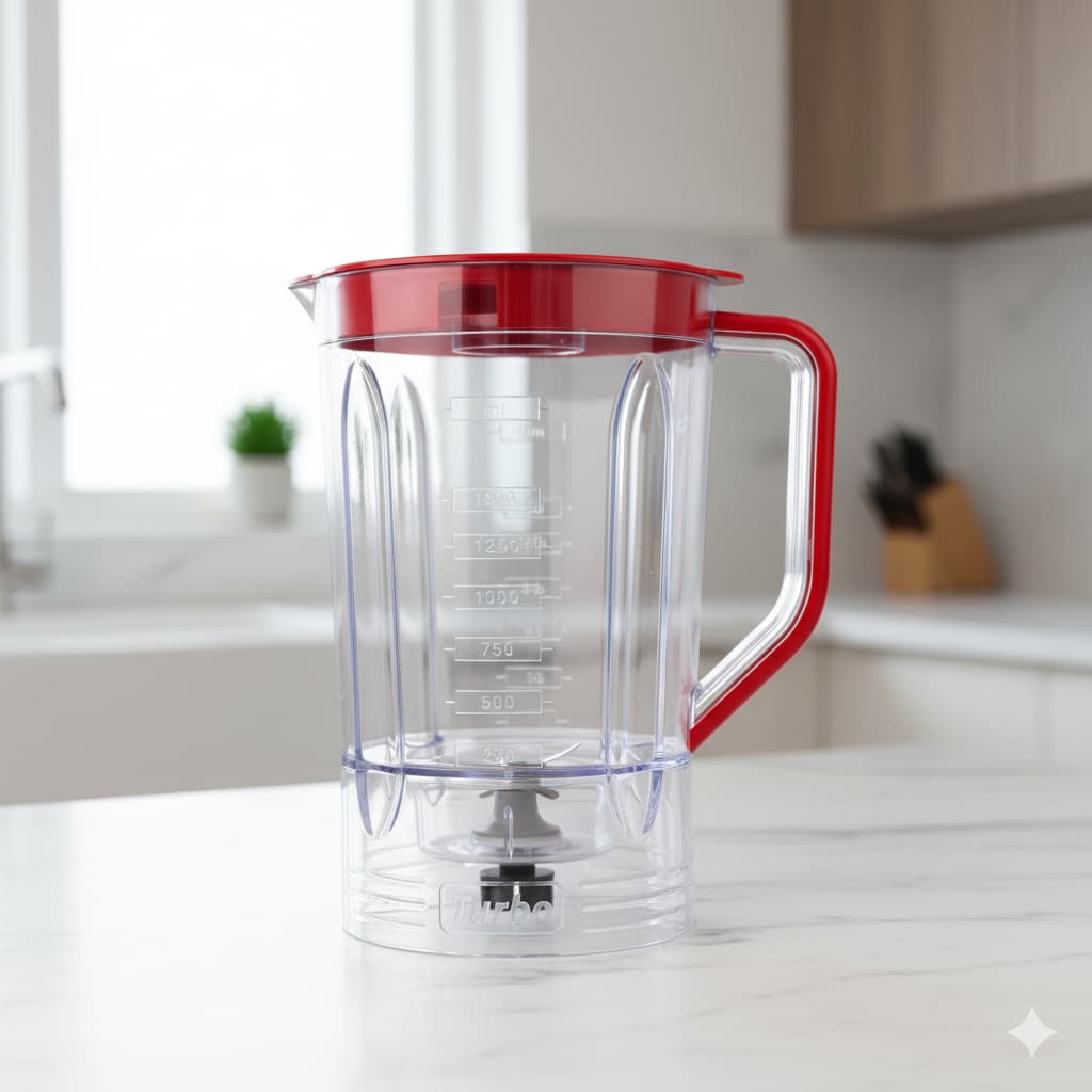 Copo Para Liquidificador Compatível Turbo Power L-99 FB L-99 FR Tampa Vermelha