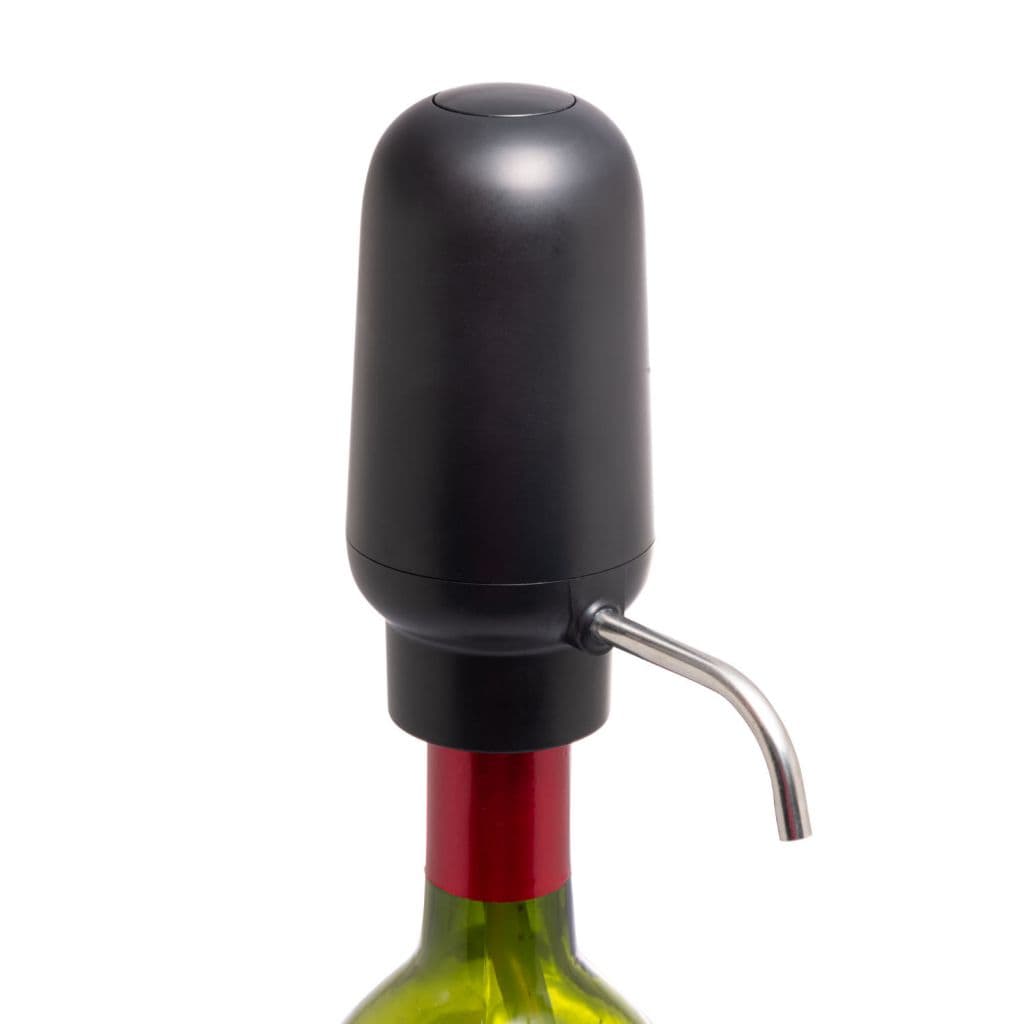 Aerador Elétrico Para Vinho Automático de Plástico e Aço Inox Preto - Wolff