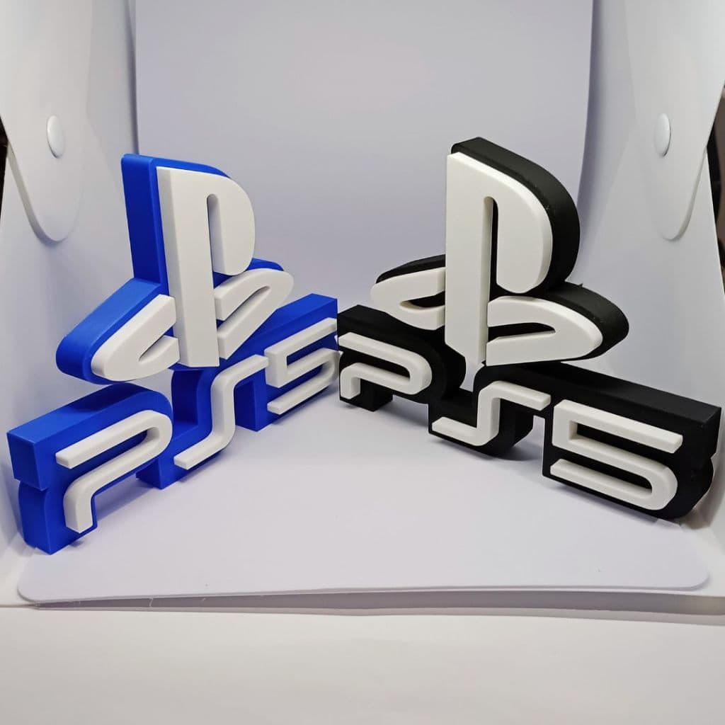 Letreiro Logo PS5 – Logotipo Playstation PS5 3D em Cores Azul ou Preto – Decoração Gamer