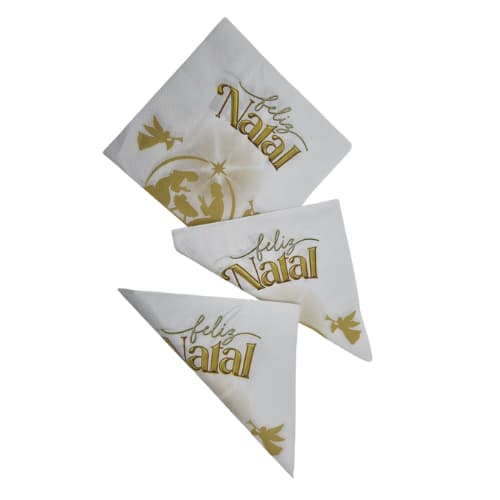 Kit 60 Guardanapos Papel Estampado Natal 33cm Folha Dupla