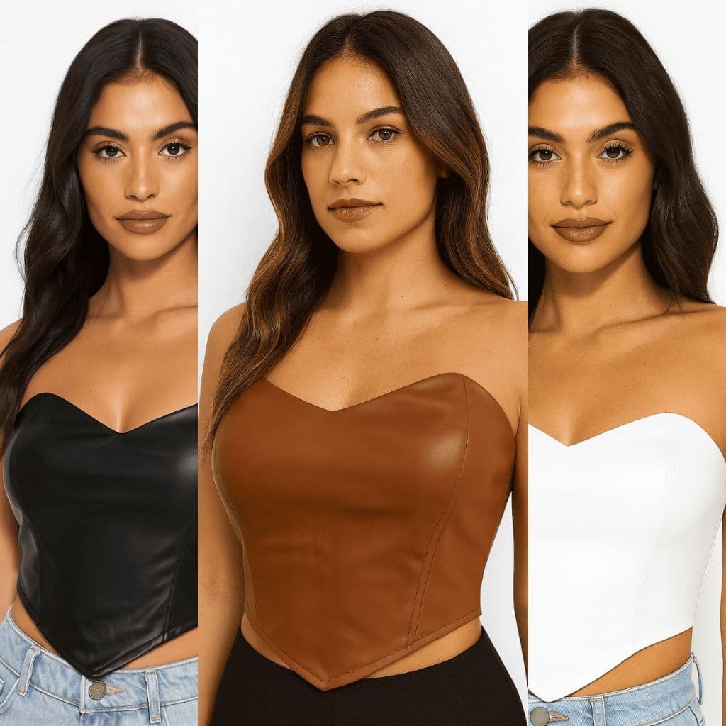 Cropped Tomara Que Caia Feminino Couro Fake Flora