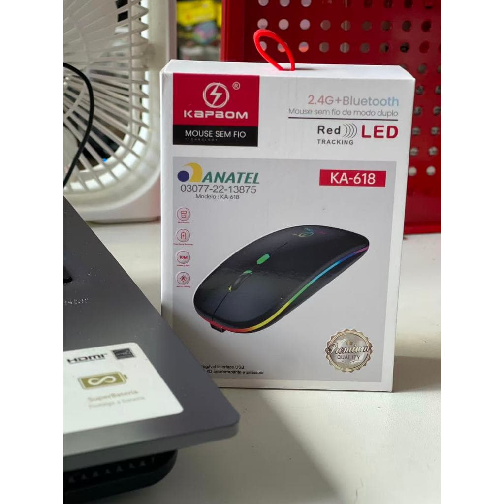 LED Mouse Bluetooth Sem Fio 2.4G Modo Duplo Silencioso Carregável KA-618