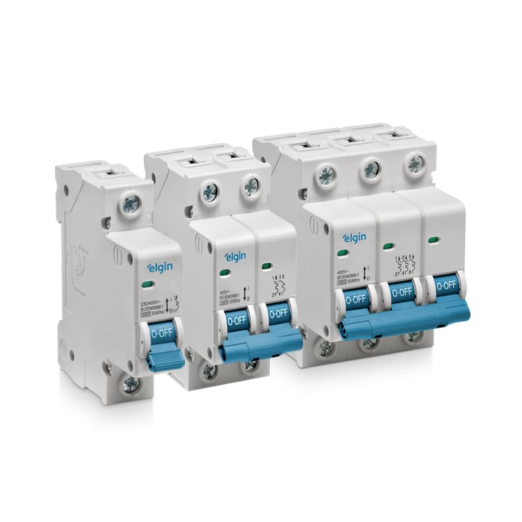 Disjuntor Bipolar Monopolar Tripolar Elgin 6a 10a 16a 20a 25a 32a 40a 50a 63a certificado INMETRO