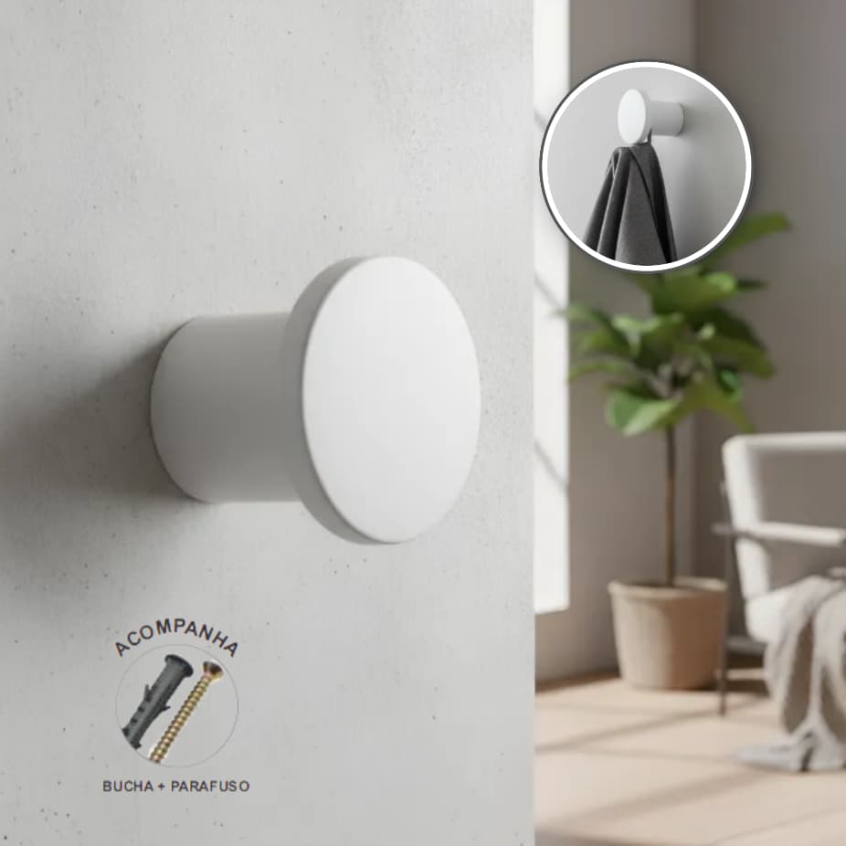 Suporte Espelho Adnet Aluminio Branco
