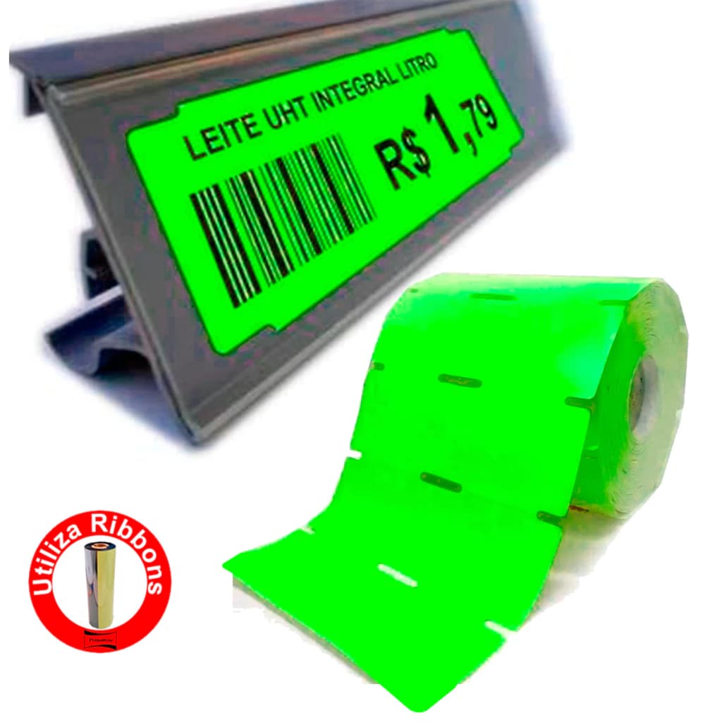 1 Rolo Etiqueta Gondola Verde 1000 etiquetas