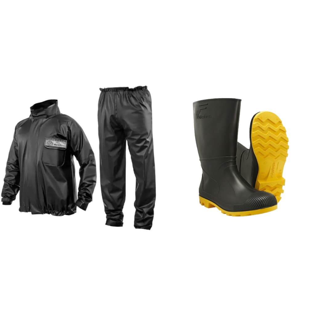 Kit Conjunto Motociclista Moto Race Ca 28481/28482 + Bota Galocha Vulcabras Solado Amarelo Ca 27223