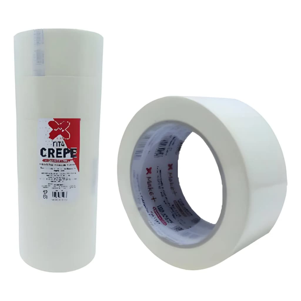 Fita Crepe 120mic 48mmx50m Pacote Com 6 Unidades Artesanato Lisa Branca/transparente